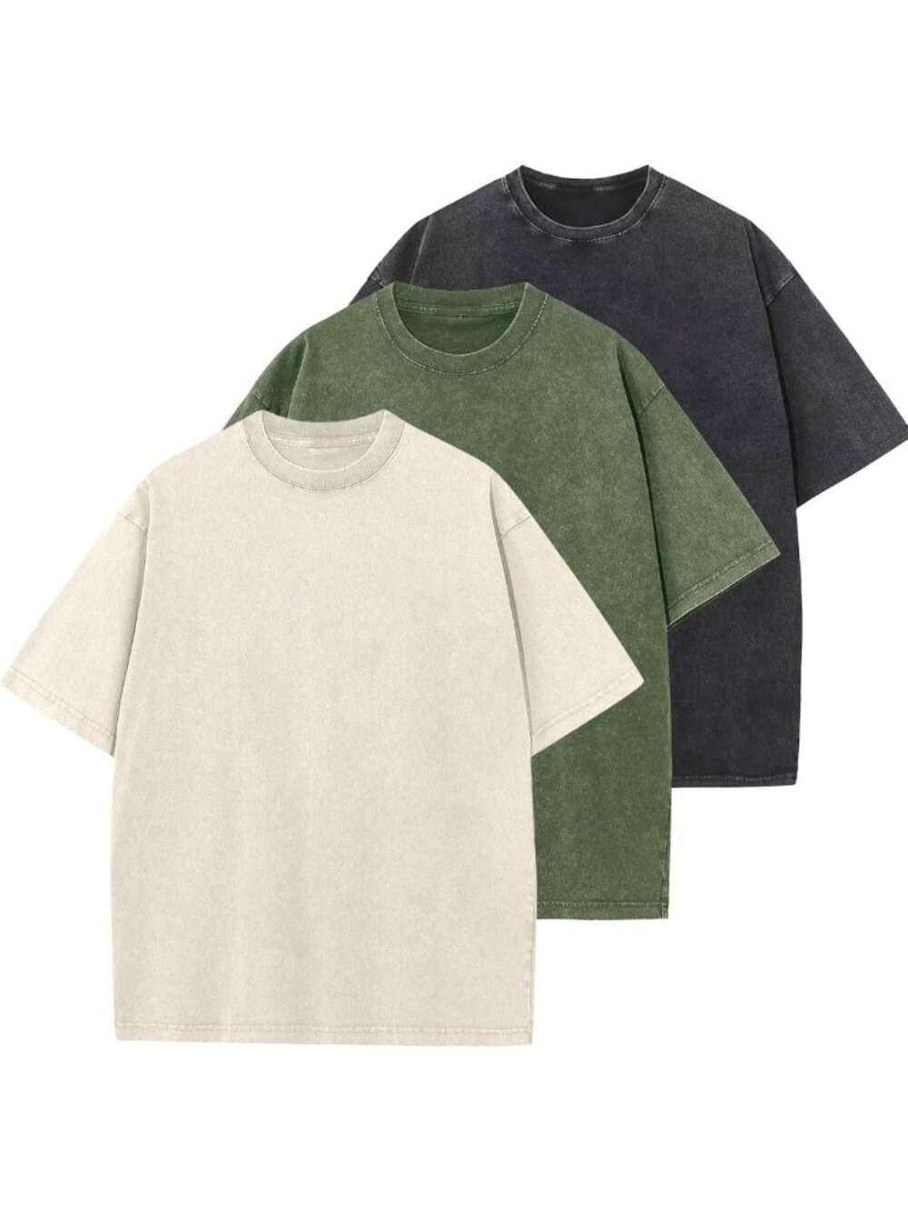 Oversized Unisex Cotton T-Shirts - Casual Short Sleeve Solid Basic Tee Tops